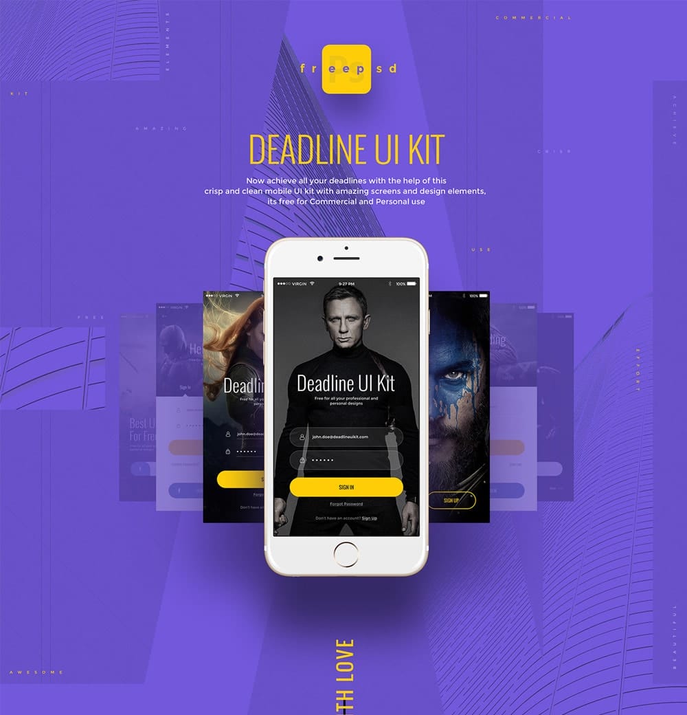  Deadline UI Kit PSD