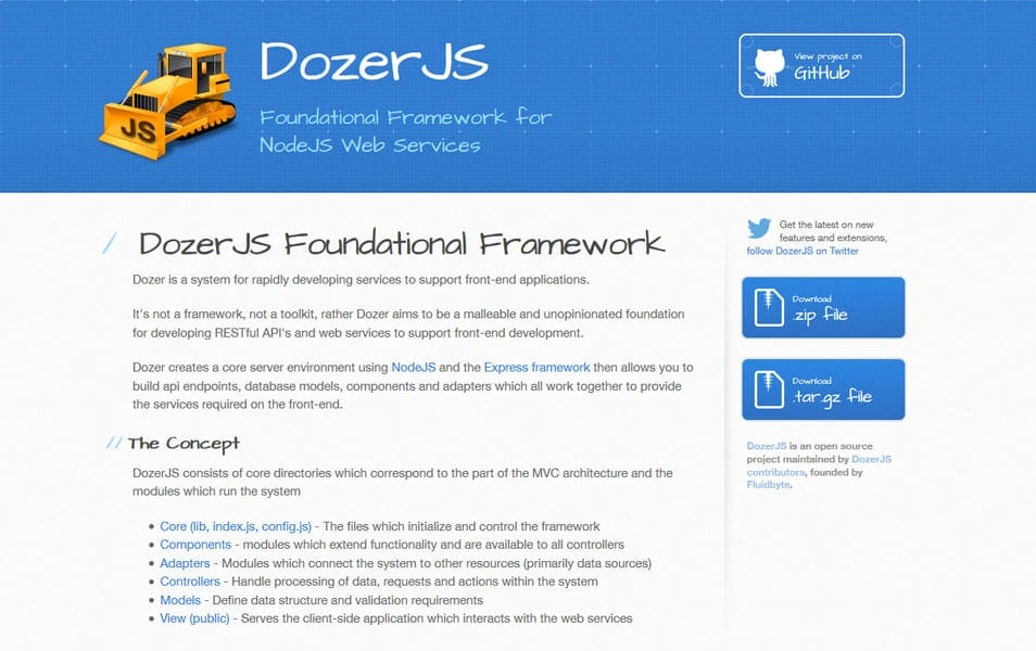 100+ JavaScript Frameworks for Web Developers 90 DozerJS