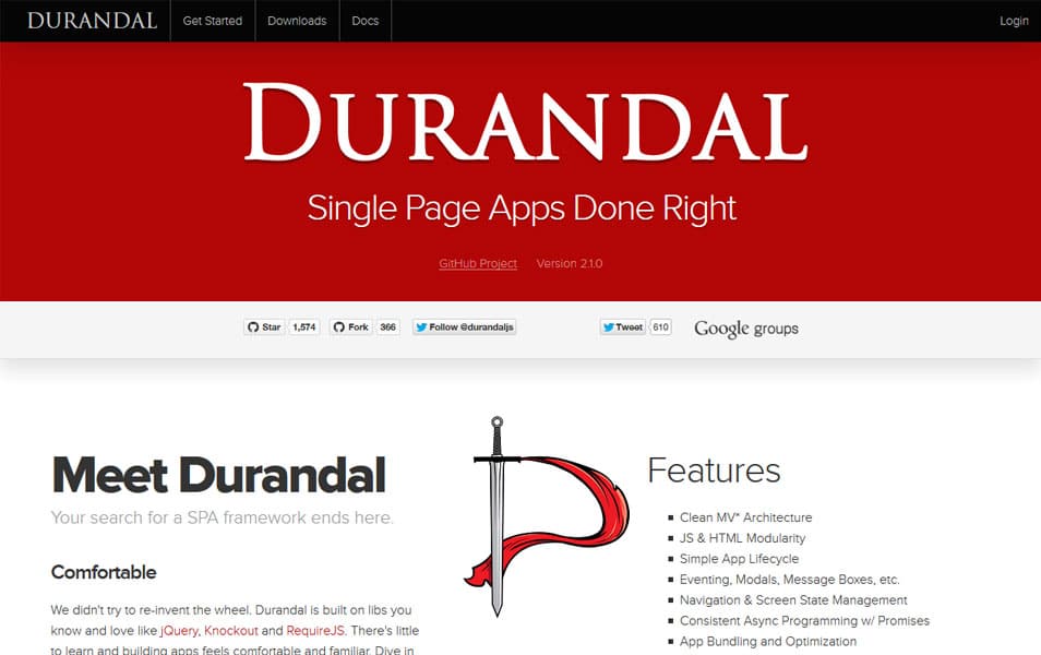 100+ JavaScript Frameworks for Web Developers 47 Durandal