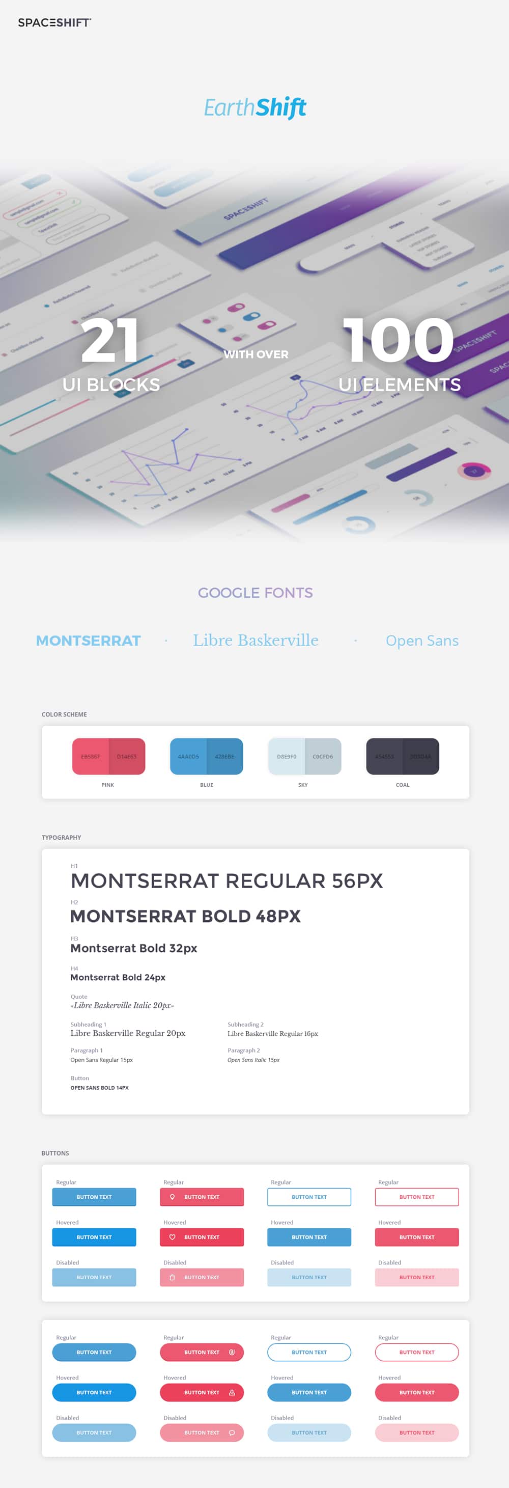 EarthShift Free UI Kit PSD