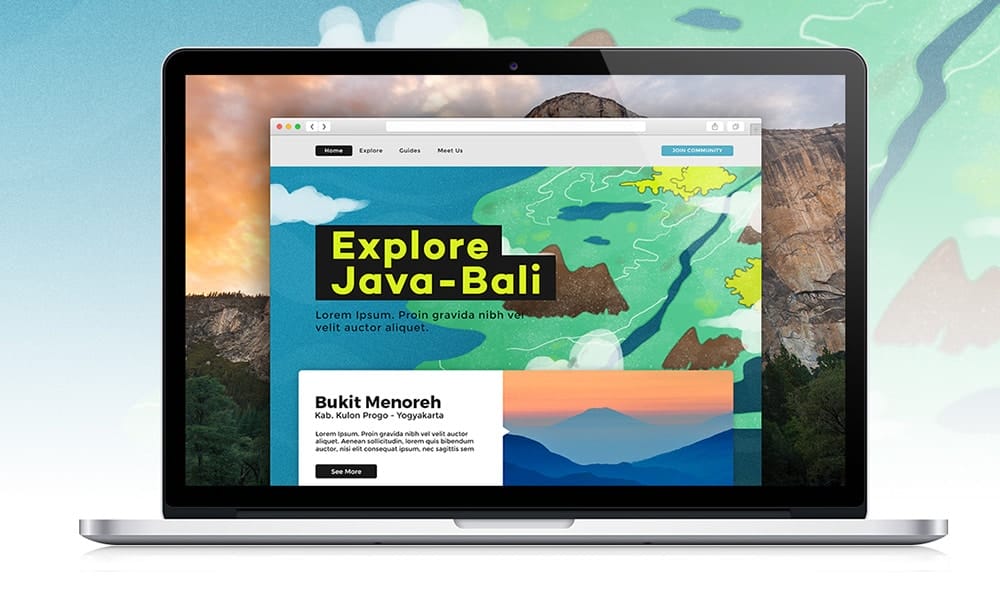 Explore Java Bali Free Web Template PSD