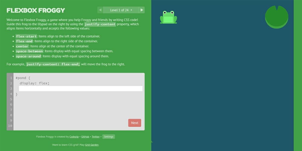 Best Places to Learn Web Development 106 Flexbox froggy