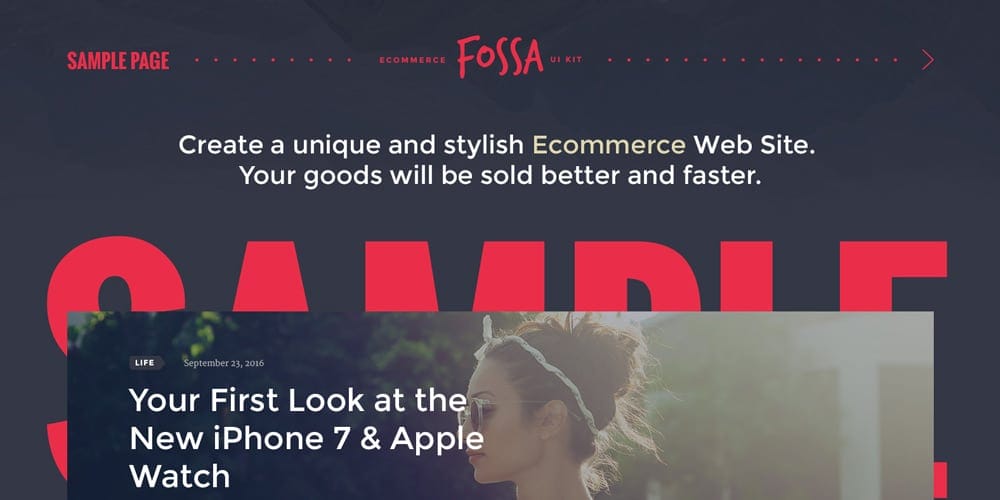 Fossa Ecommerce UI Kit PSD