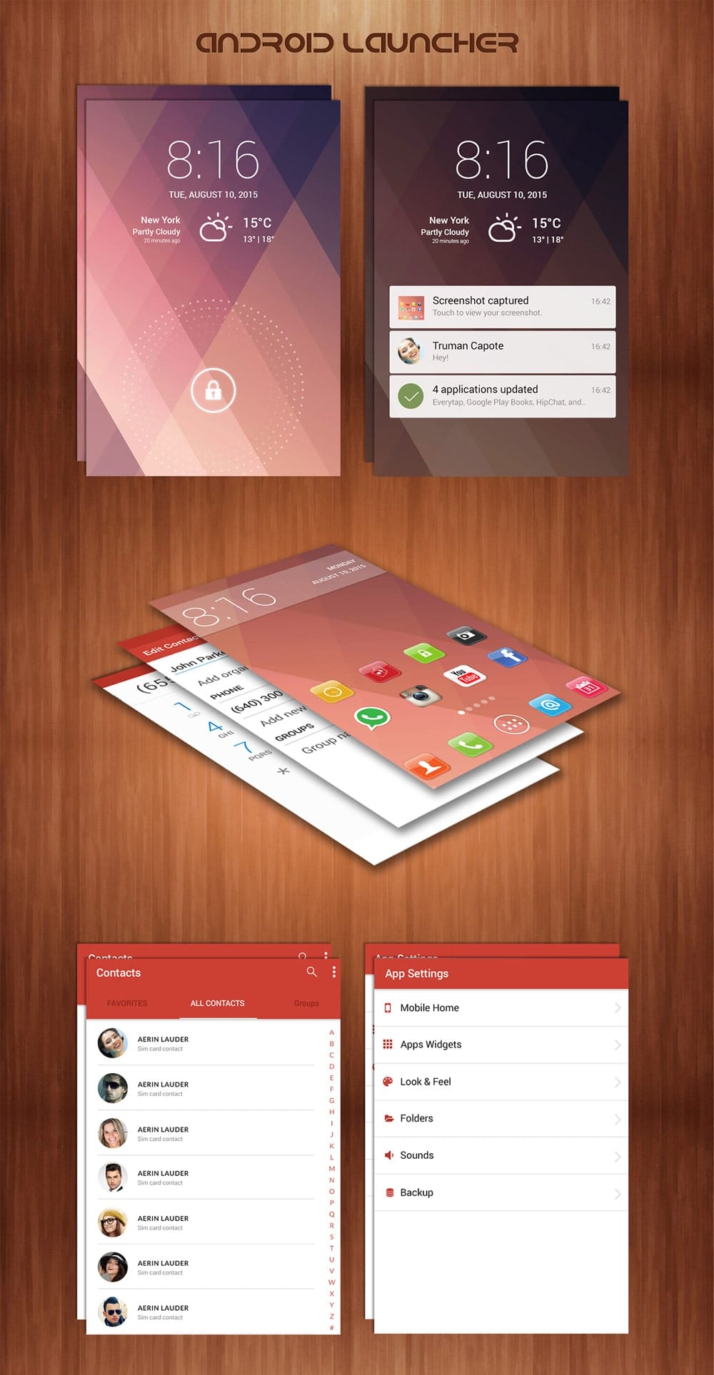 Free Android Launcher UI Kit PSD