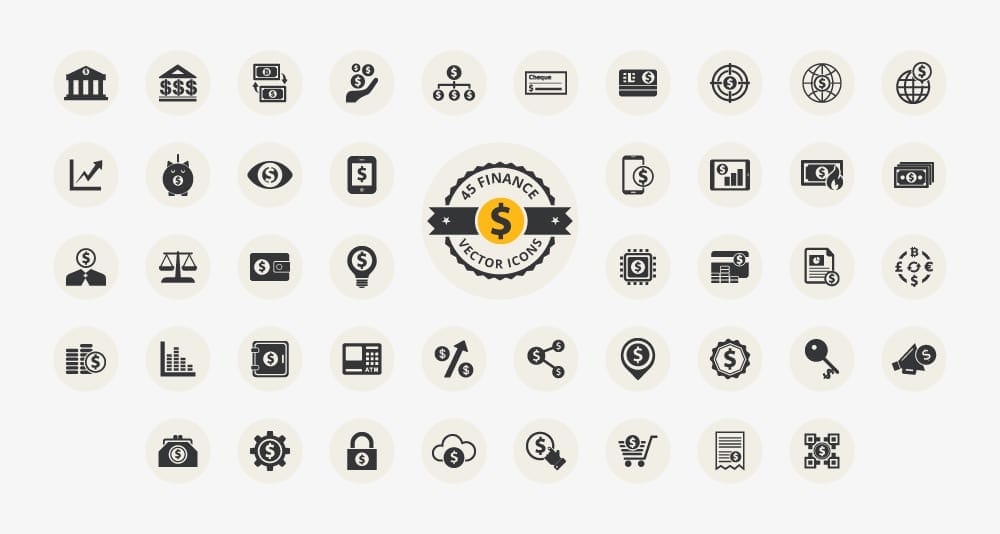 Latest Free E-commerce Icon Sets 35 Free-Finance-Icons