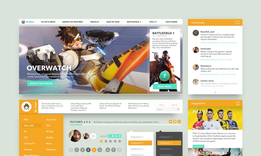 Free Gaming UI Kit for Sketch