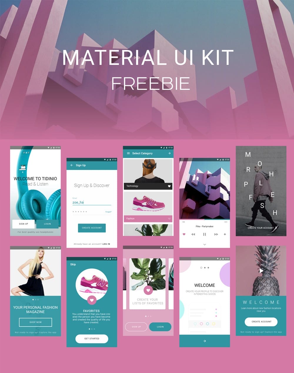 Free Material Ui Kit PSD