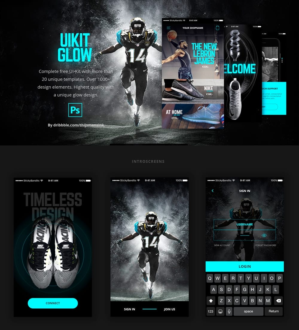 Free Mobile UI Kit PSD