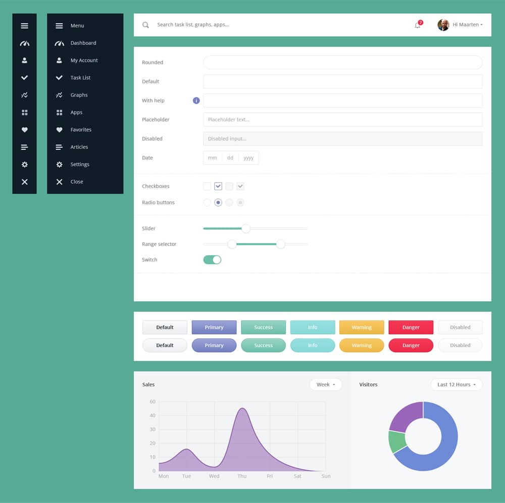 Free UI Kit PSD for Dashboard