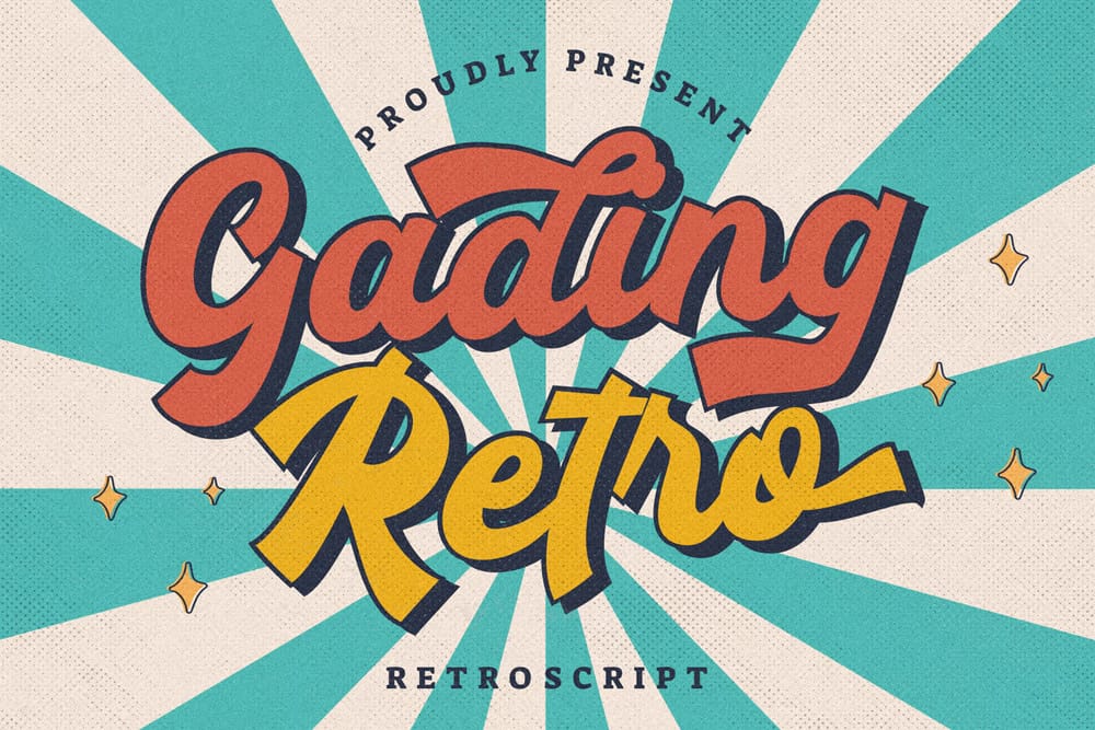 Gading Retro Retro Script