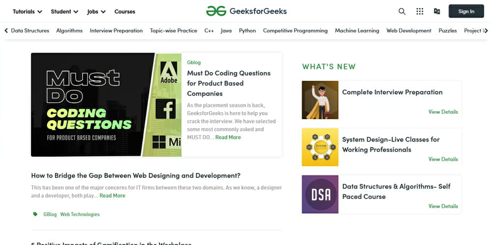 Best Places to Learn Web Development 10 Geeks for Geeks