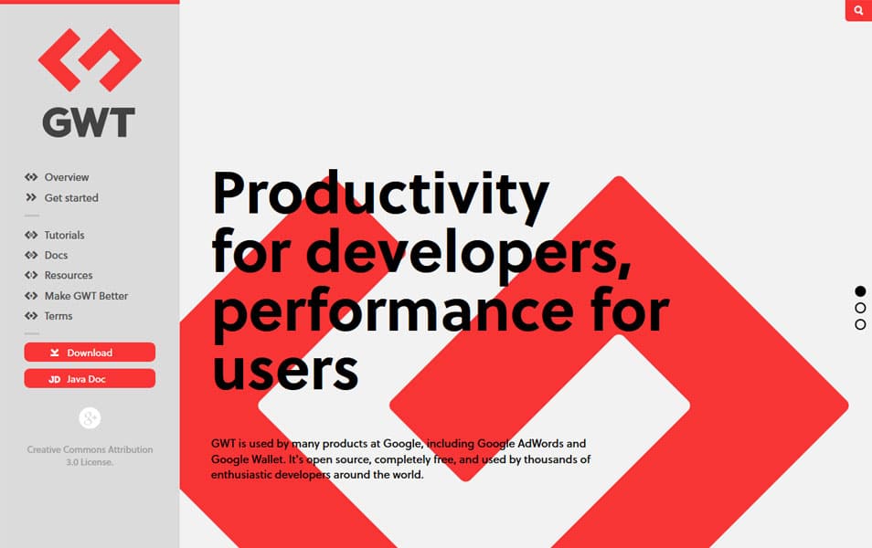 100+ JavaScript Frameworks for Web Developers 66 Google Web Toolkit (GWT)