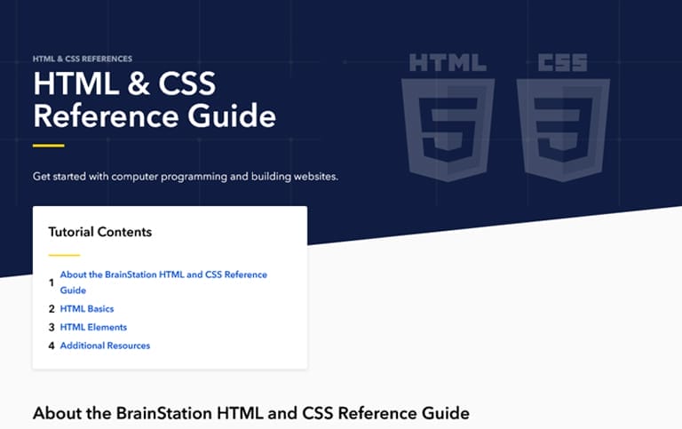 HTML and CSS Reference Guide