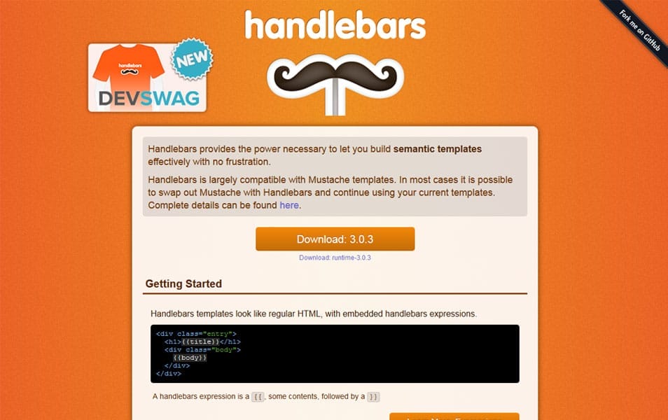 100+ JavaScript Frameworks for Web Developers 87 Handlebars.js