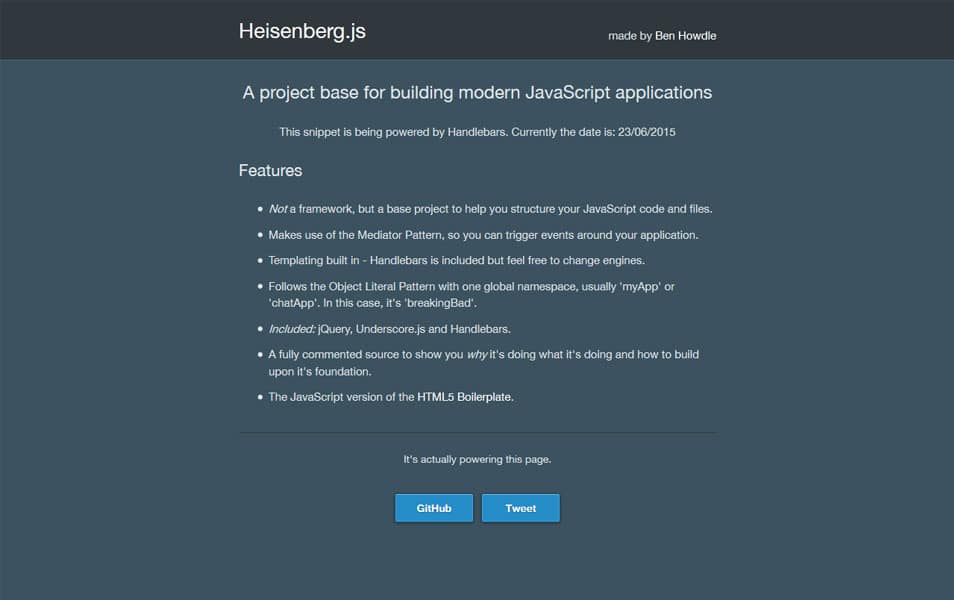 100+ JavaScript Frameworks for Web Developers 94 Heisenberg.js