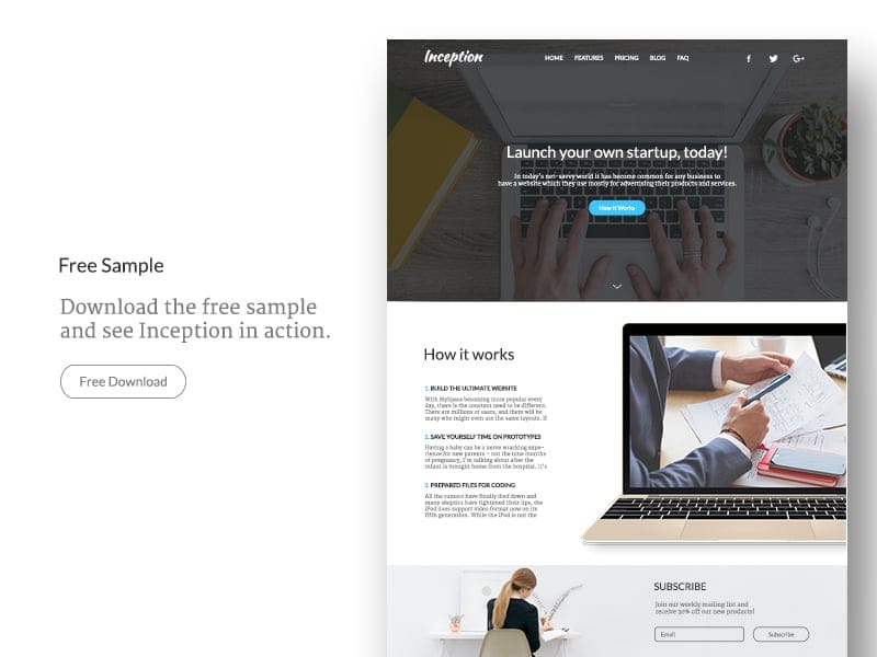 Inception UI Kit PSD