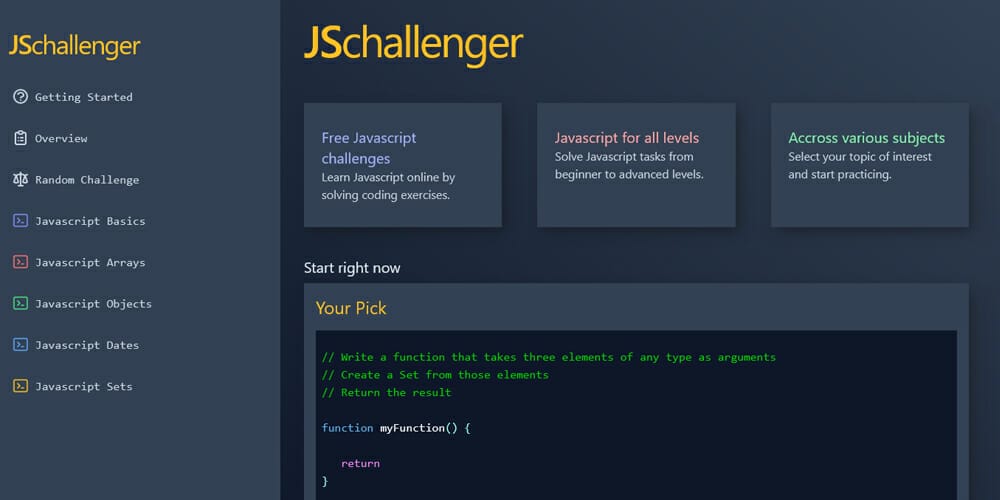 Best Places to Learn Web Development 96 JSchallenger