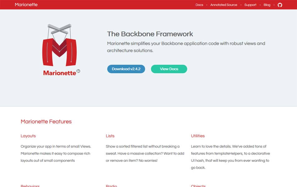 100+ JavaScript Frameworks for Web Developers 96 Marionette.js