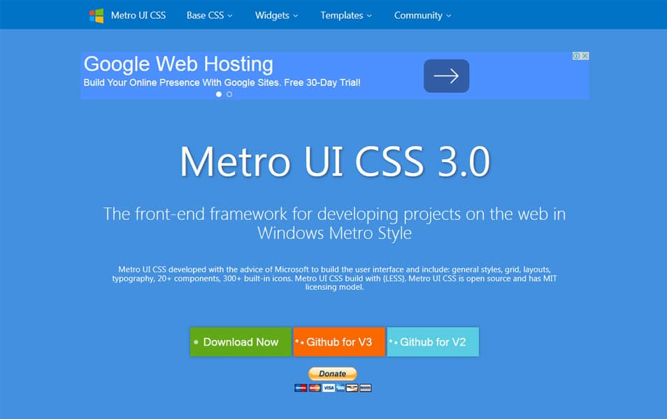 Metro UI CSS
