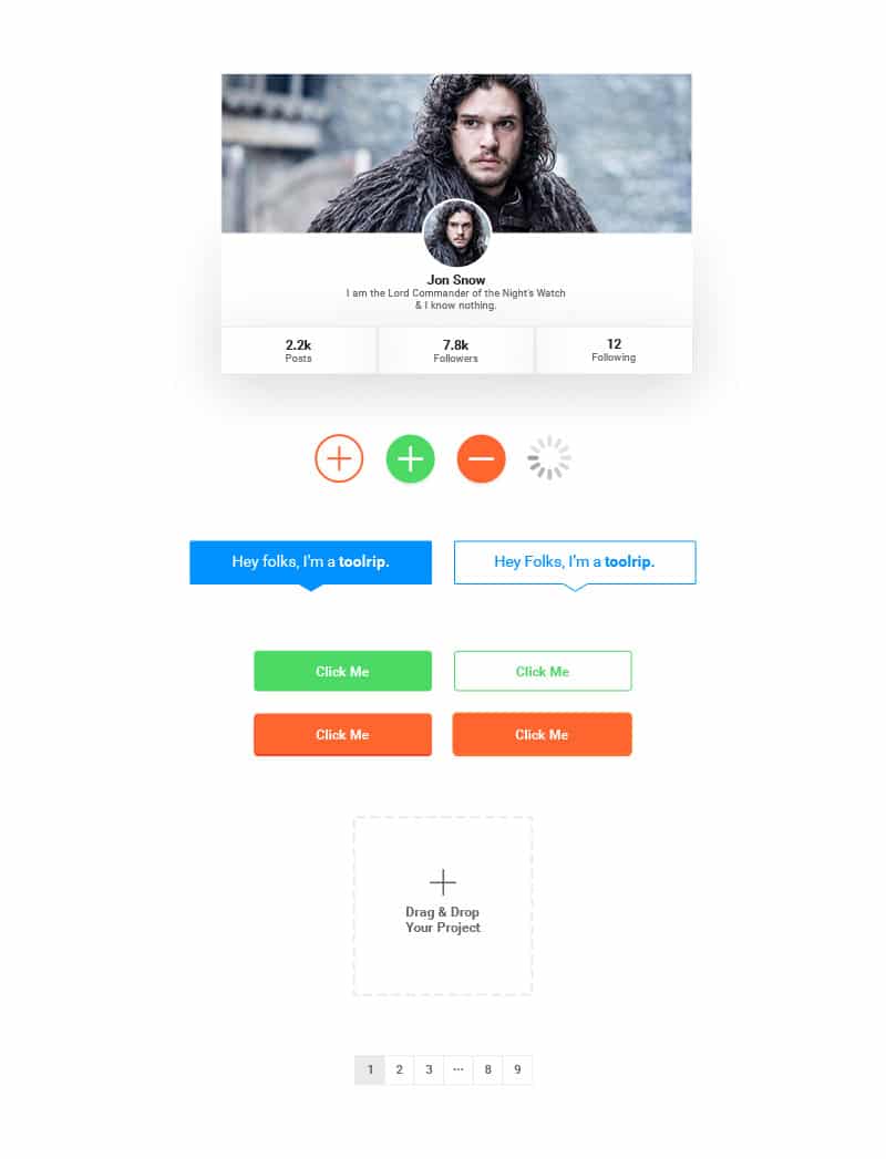 Modern Flat UI Kit PSD