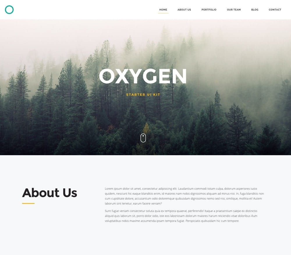 Oxygen Free Starter UI Kit 
