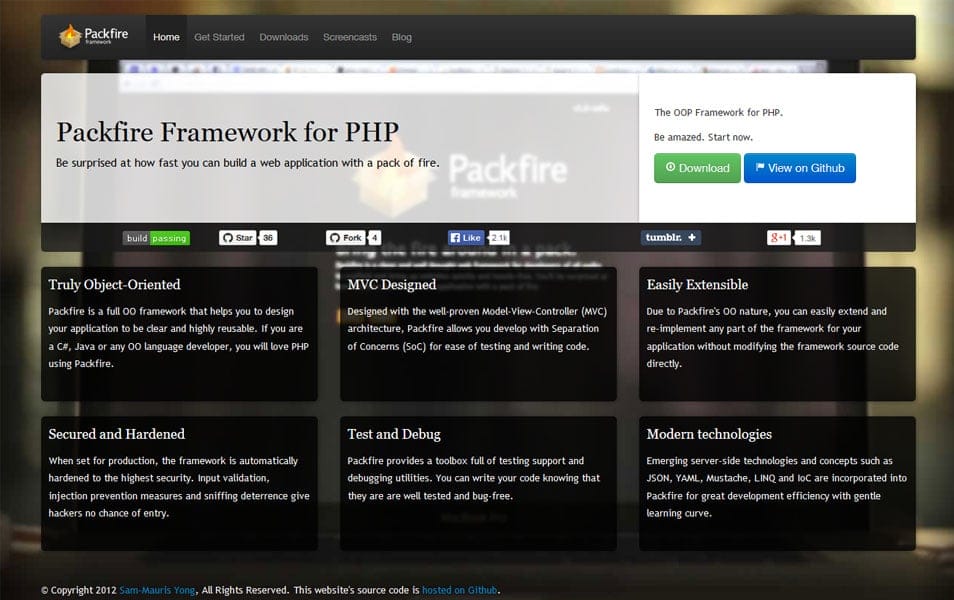 100+ Best PHP Frameworks for Web Developers 68 Packfire Framework