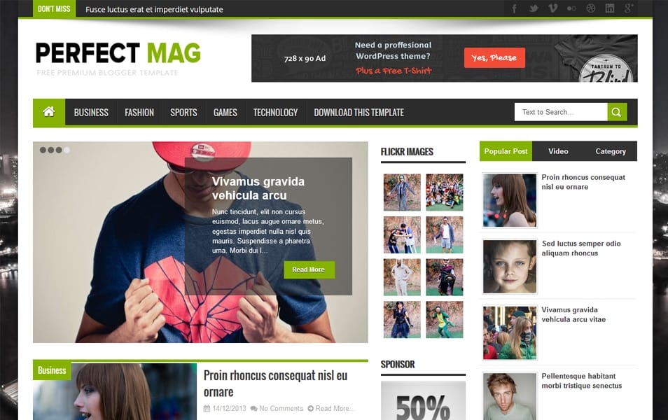 Perfect Mag Responsive Blogger Template