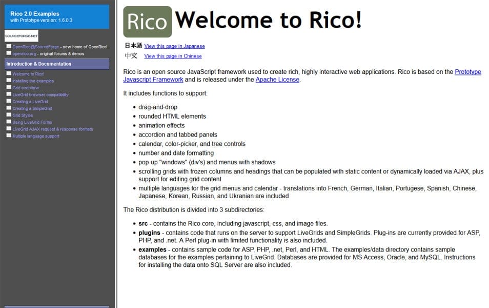 100+ JavaScript Frameworks for Web Developers 126 Rico