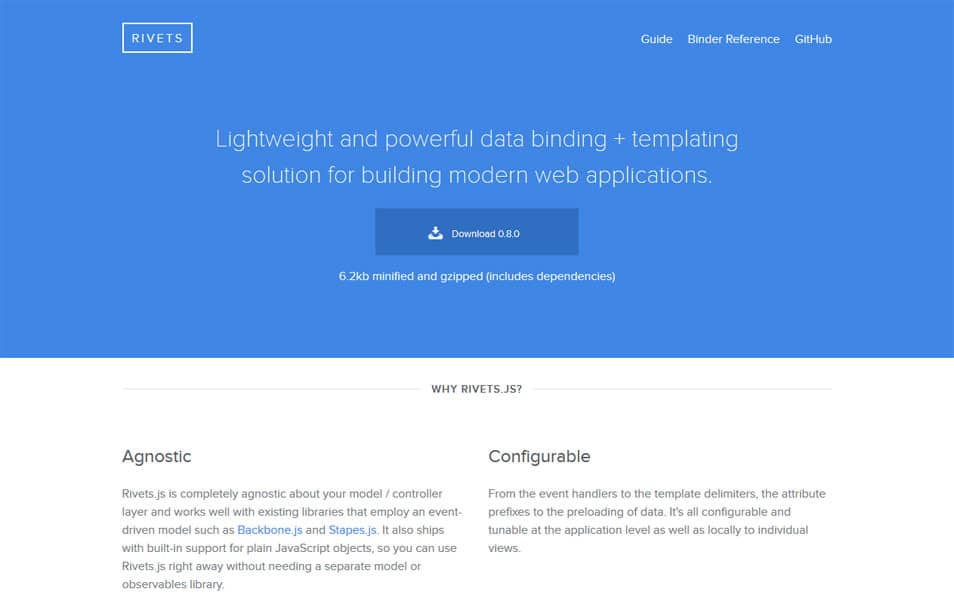 100+ JavaScript Frameworks for Web Developers 100 Rivets.js
