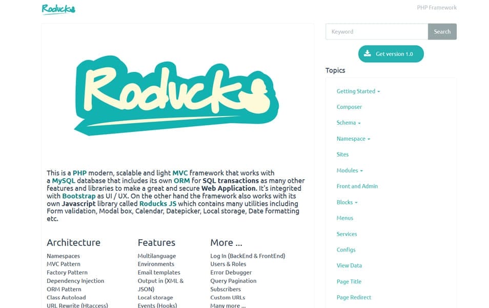 100+ Best PHP Frameworks for Web Developers 12 Roducks PHP MVC Framework