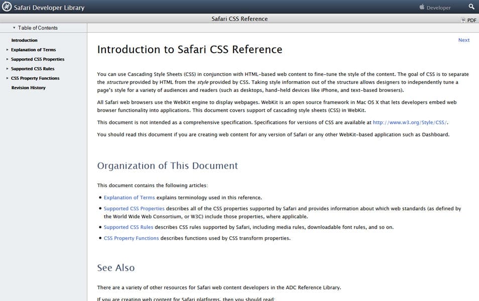 Safari CSS Reference