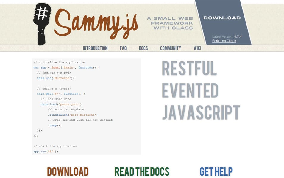 100+ JavaScript Frameworks for Web Developers 52 Sammy