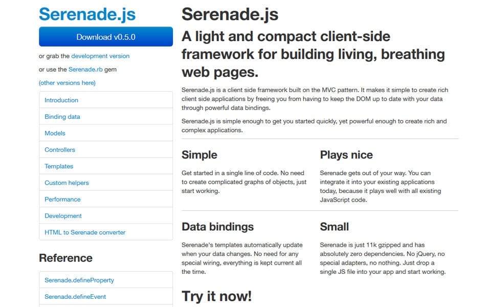 100+ JavaScript Frameworks for Web Developers 119 Serenade.js