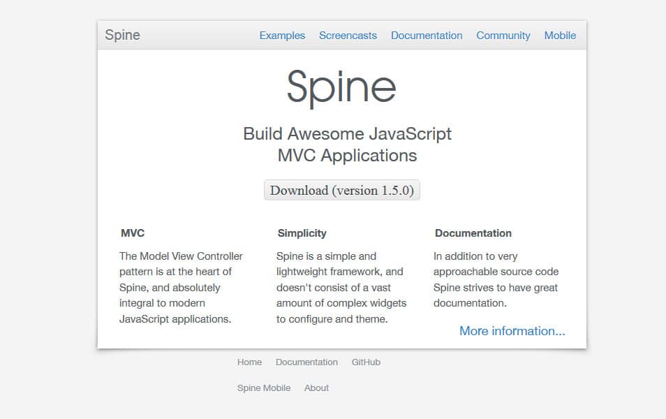 100+ JavaScript Frameworks for Web Developers 107 Spine