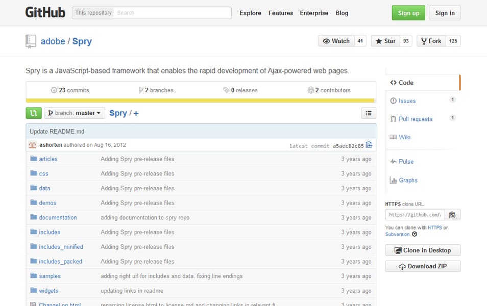 100+ JavaScript Frameworks for Web Developers 133 Spry