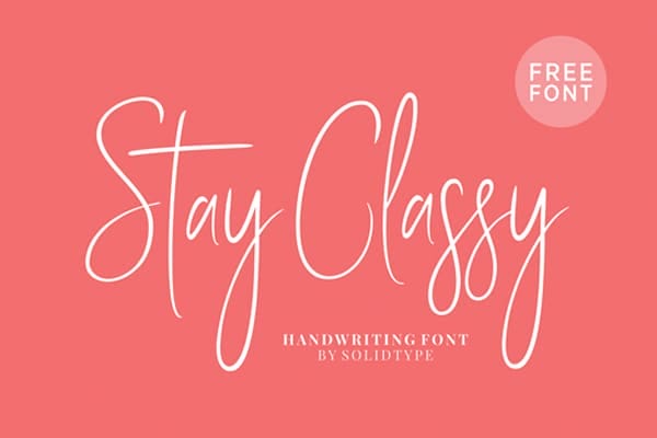 Stay Classy Handwritten Script Font