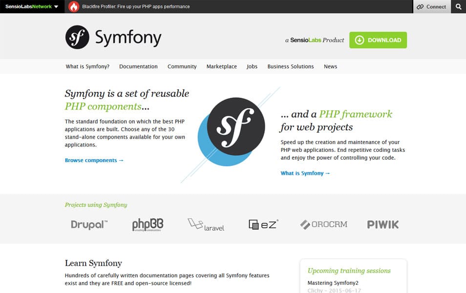 100+ Best PHP Frameworks for Web Developers 2 Symfony
