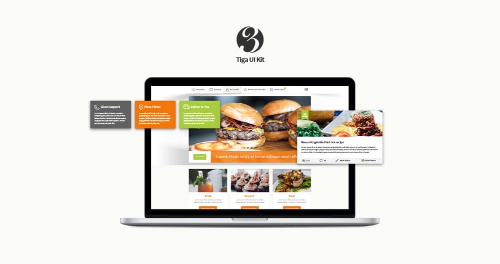 Tiga Free UI Kit PSD