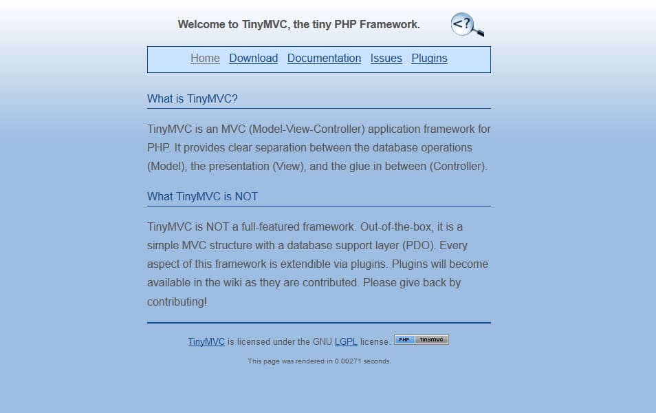 100+ Best PHP Frameworks for Web Developers 73 TinyMVC