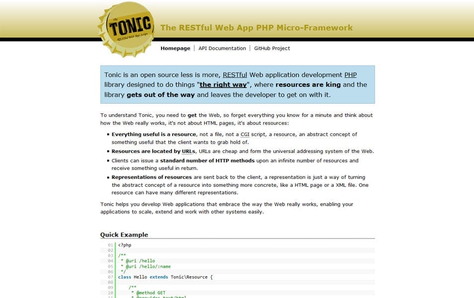 100+ Best PHP Frameworks for Web Developers 56 Tonic