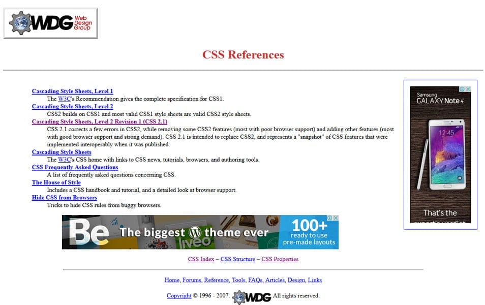 Web Design Group CSS References