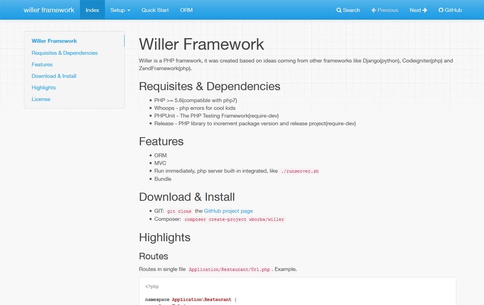 Willer Framework