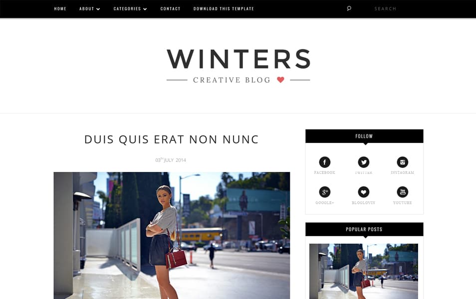 Winters Responsive Blogger Template