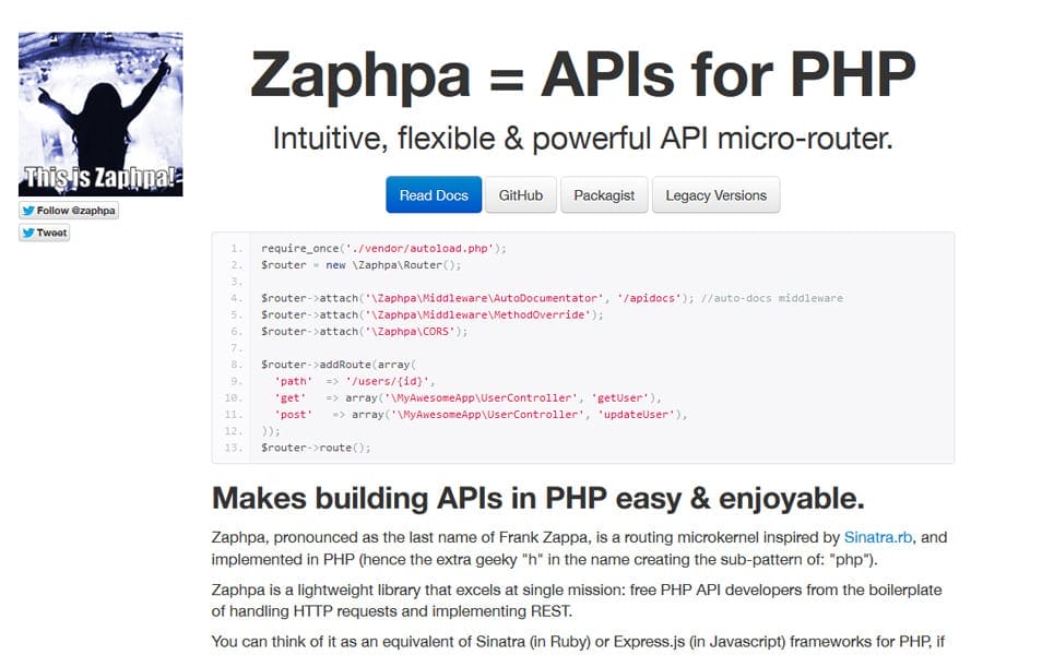 100+ Best PHP Frameworks for Web Developers 57 Zaphpa