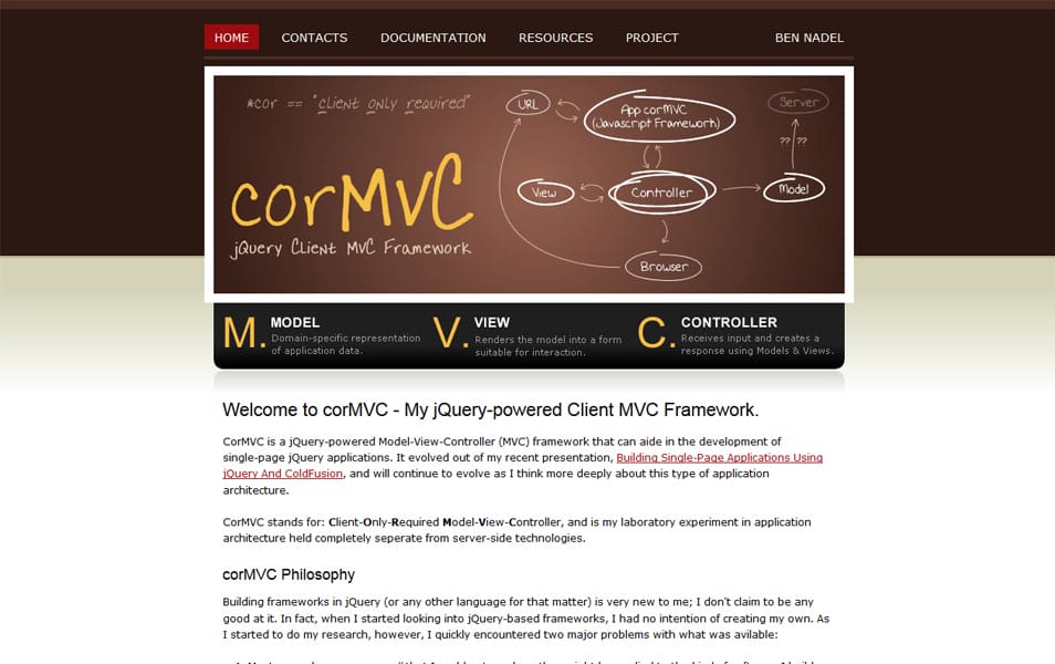 100+ JavaScript Frameworks for Web Developers 55 corMVC