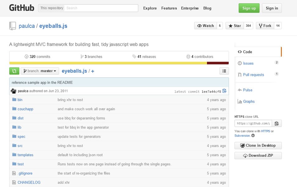 100+ JavaScript Frameworks for Web Developers 127 eyeballs.js