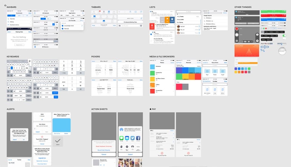 iOS 9 UI kit