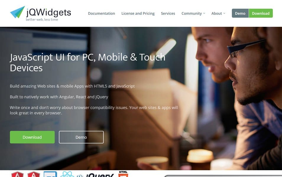 100+ JavaScript Frameworks for Web Developers 122 jQWidgets