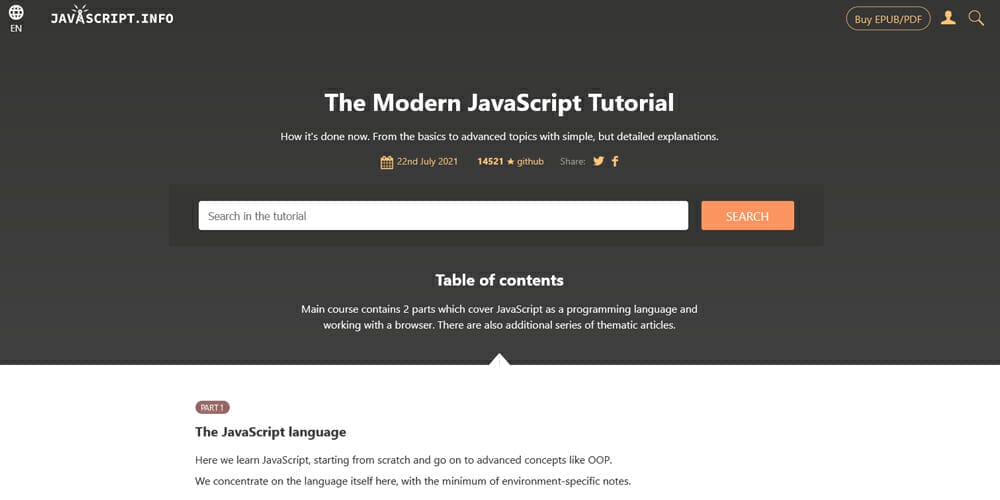 Best Places to Learn Web Development 23 javascript.info