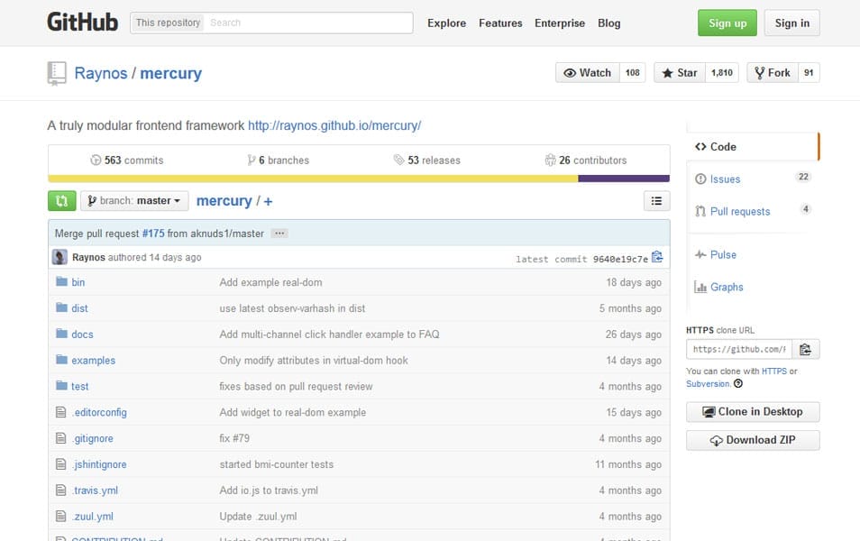 100+ JavaScript Frameworks for Web Developers 131 mercury